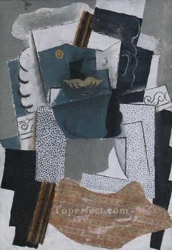 fight with cudgels Painting - Man with a mustache 1 1914 Pablo Picasso
